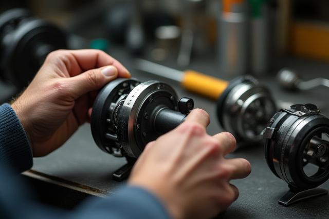 Un taller de reparación de equipos de pesca