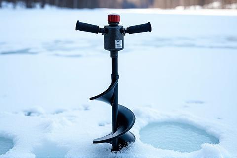 Barreno manual para hielo con manijas ergonómicas.